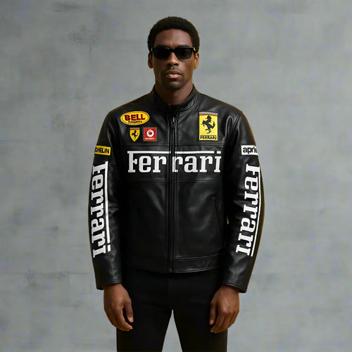 Ferrari Black Leather Jacket
