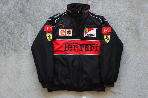 Black Ferrari Racing Jacket – F1 Style