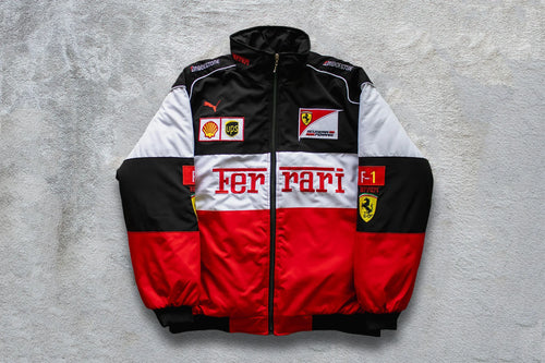White Ferrari Racing Jacket – F1 Style