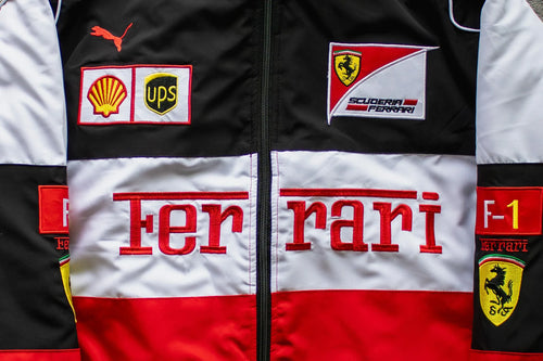 White Ferrari Racing Jacket – F1 Style